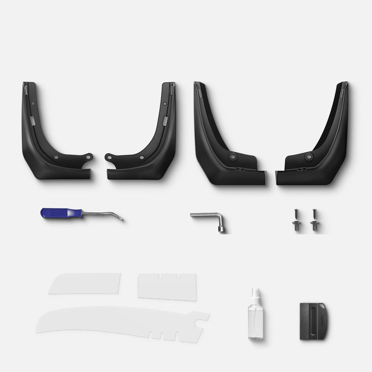 Błotniki, chlapacze na przód i tył do Tesla Model 3, Spigen Mud Flaps, czarne
